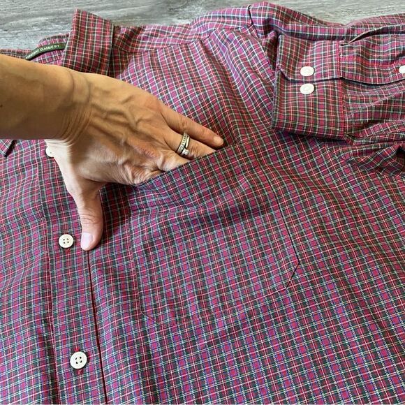 Eddie Bauer Plaid Button Down Wrinkle Resistant Classic Fit Large - Picture 2 of 11